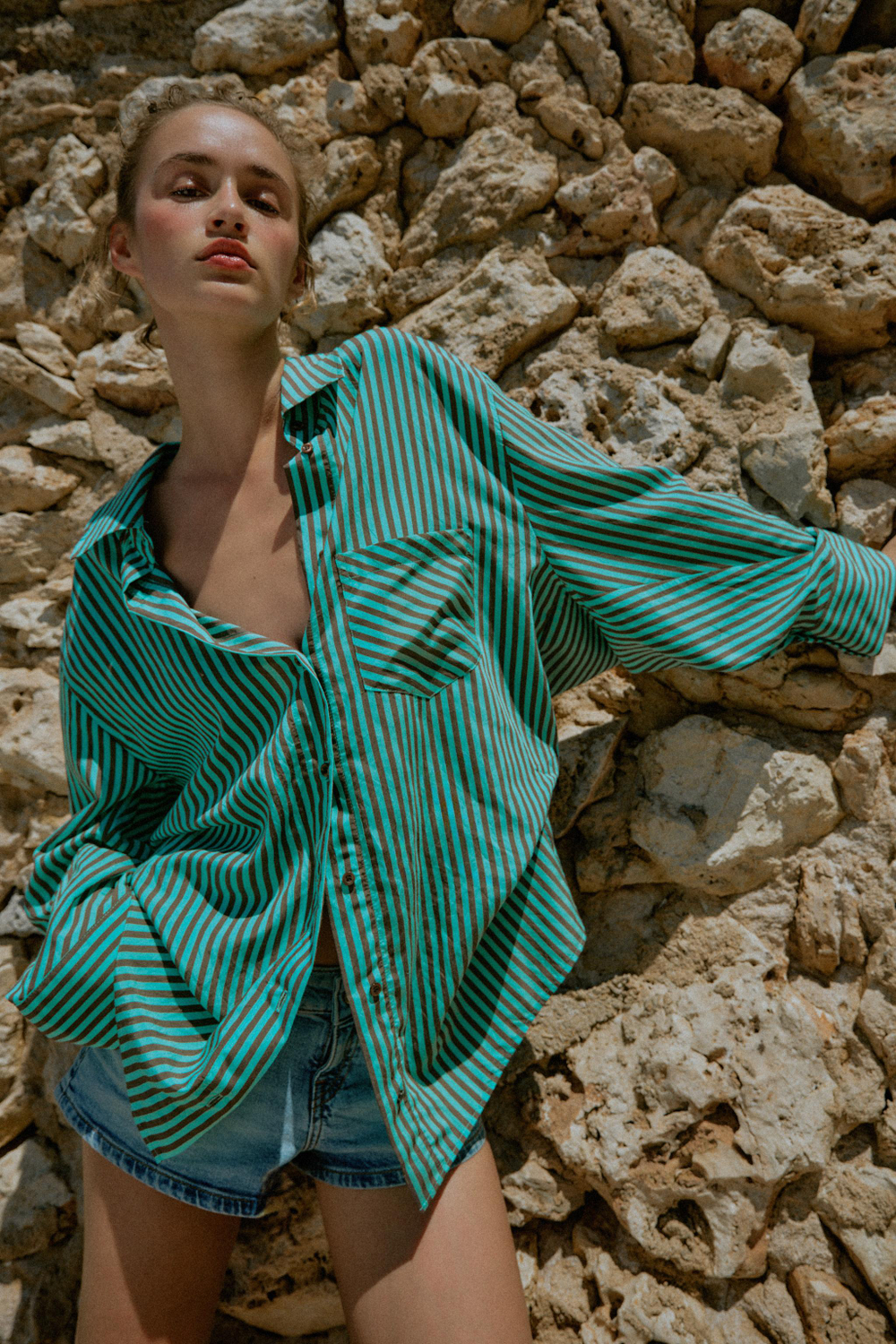 РУБАШКА ОВЕРСАЙЗ В ПОЛОСКУ — ZARA