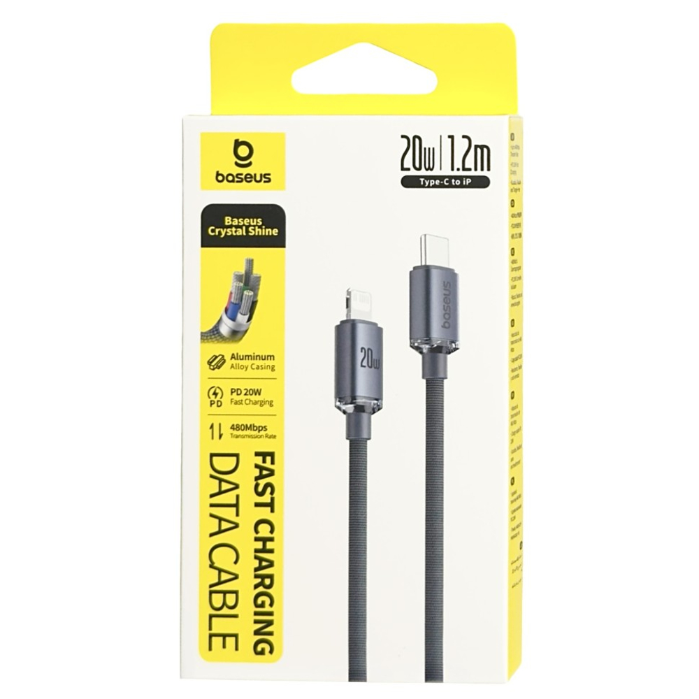 Кабель-зарядка Type-C на Lightning Baseus Crystal Shine Series 20W 1.2м (CAJY000201) черный