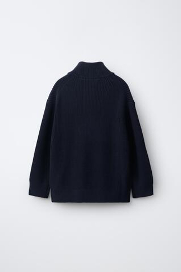 ZARA СВИТЕР С ЗАСТЕЖКОЙ-МОЛНИЕЙ, МОРСКОЙ ТЕМНО-СИНИЙ