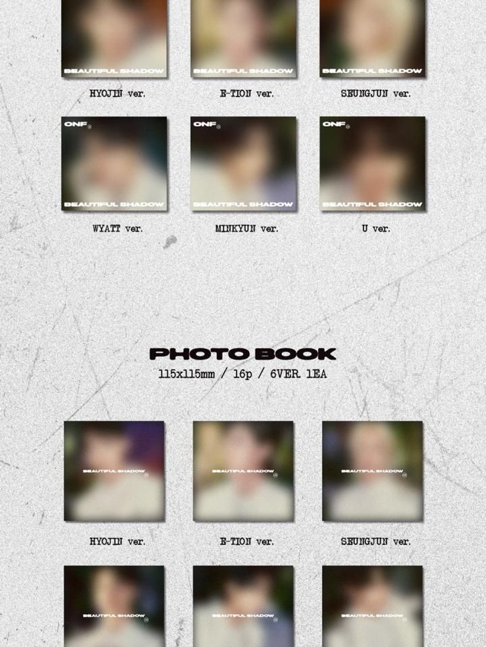 Альбом ONF - BEAUTIFUL SHADOW 8th Mini Album DIGIPACK 6 Version SET