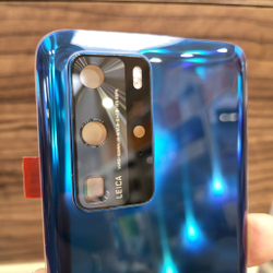 Крышка для Huawei P40 Pro - задняя стеклянная панель "Хорошее качество" (синего цвета)