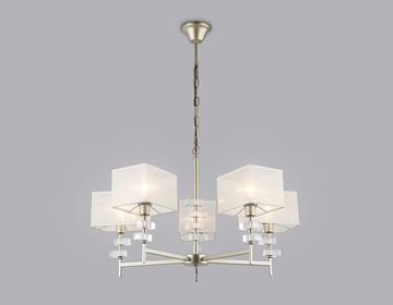 Подвесная люстра с абажурами 5*Е14 LH71331/5 CGD золото/белый High Light Classic Ambrella
