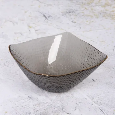 Салатник стеклянный «ICE CRYSTAL» 14*6,5см графит