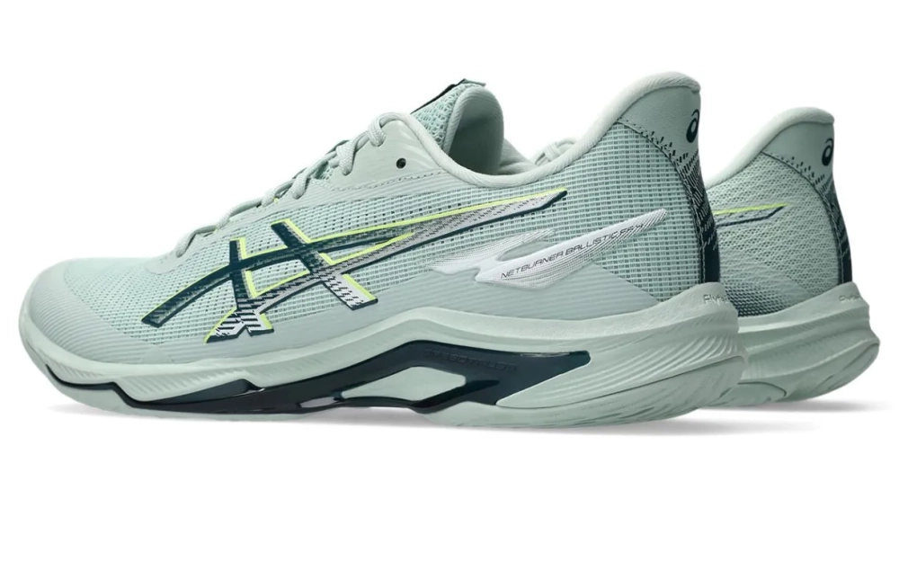 Мужские кроссовки для сквоша/бадминтона Asics Netburner Ballistic FF 4 - lichen rock/tranquil teal