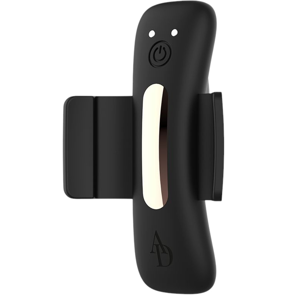 Чёрный вибромассажёр в трусики 9,6см с часами-пультом ДУ Anne's Desire Panty Pleasure Watchme Technology Black