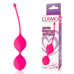 Розовые вагинальные шарики 3,6см с хвостиком Bior Toys Cosmo CSM-23002-25