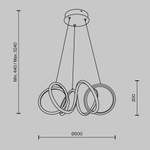 Подвесная светодиодная люстра Maytoni Curve MOD241PL-L60BSK