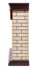 Портал Firelight Bricks 25 камень бежевый, шпон темный дуб