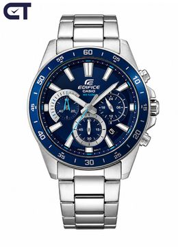 CASIO EFV-570D-2AVUDF EDIFICE мужские наручные часы — стальной хронограф с синим циферблатом