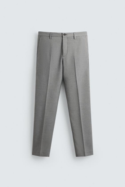 ZARA КОСТЮМНЫЕ БРЮКИ COMFORT, СЕРЫЙ