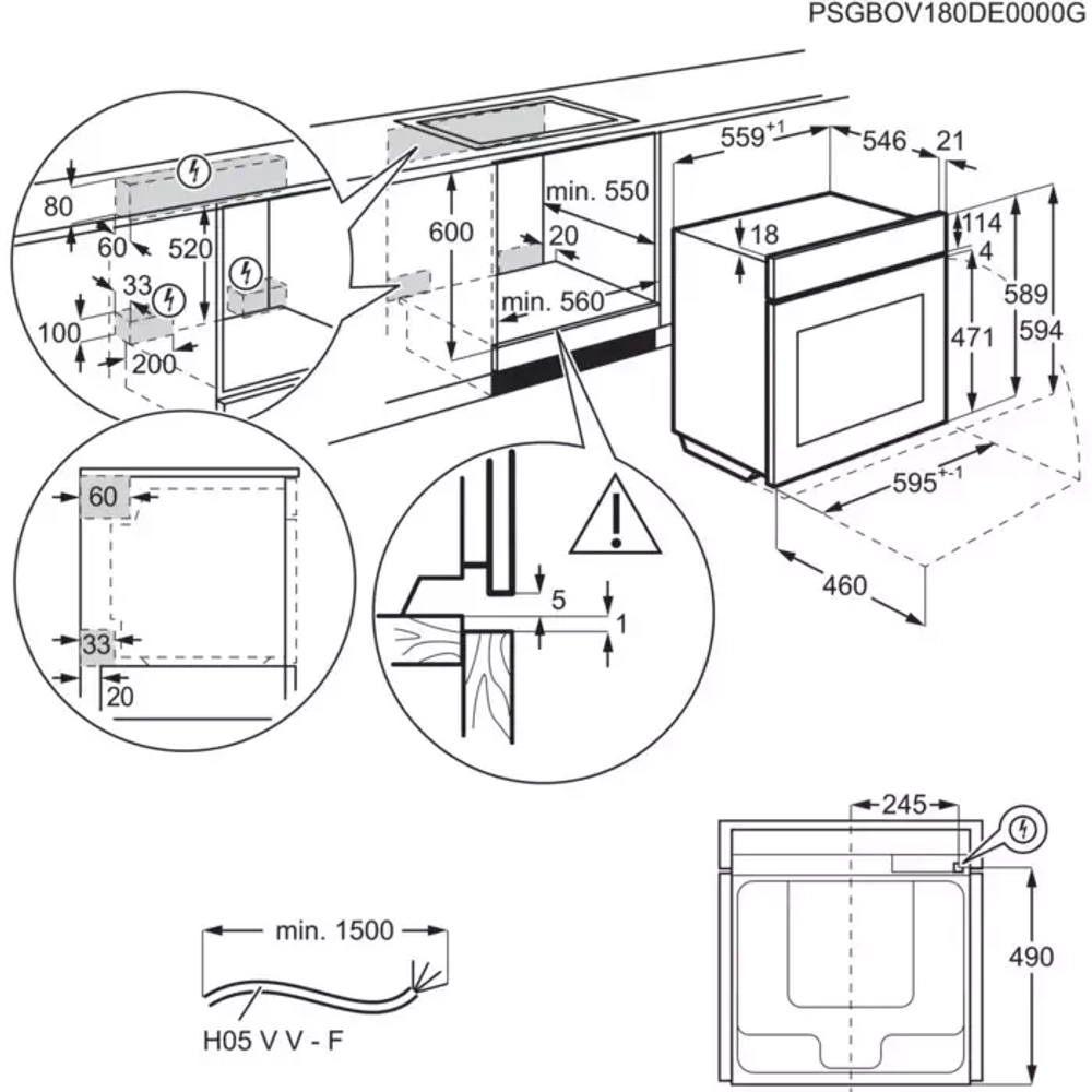 Встраиваемый электрический духовой шкаф Electrolux OEE6C71V