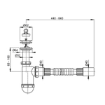 Сифон для раковины 1 1/2*40  A41+A710/AG21051 Flexi с пробкой, с гофрой 40*40 ALCADRAIN