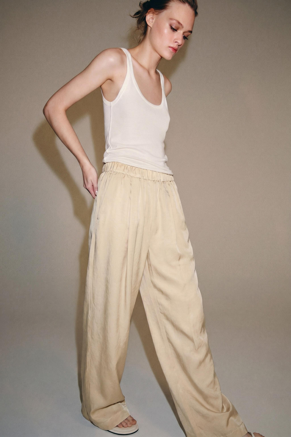 АТЛАСНЫЕ БРЮКИ-БОЧКИ — ZW COLLECTION — ZARA