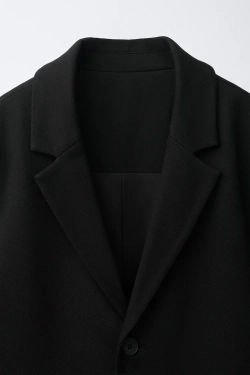 ZARA ОДНОТОННЫЙ КОСТЮМНЫЙ БЛЕЙЗЕР, ЧЕРНЫЙ