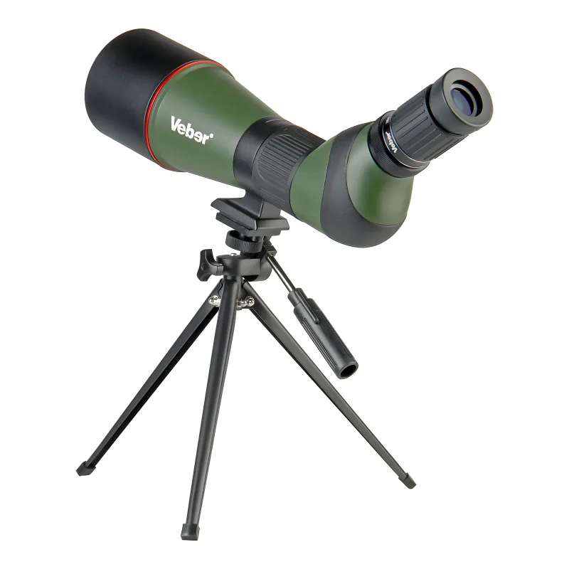 Зрительная труба Veber Defence 20-60x80 с сеткой на штативе, боковой ракурс