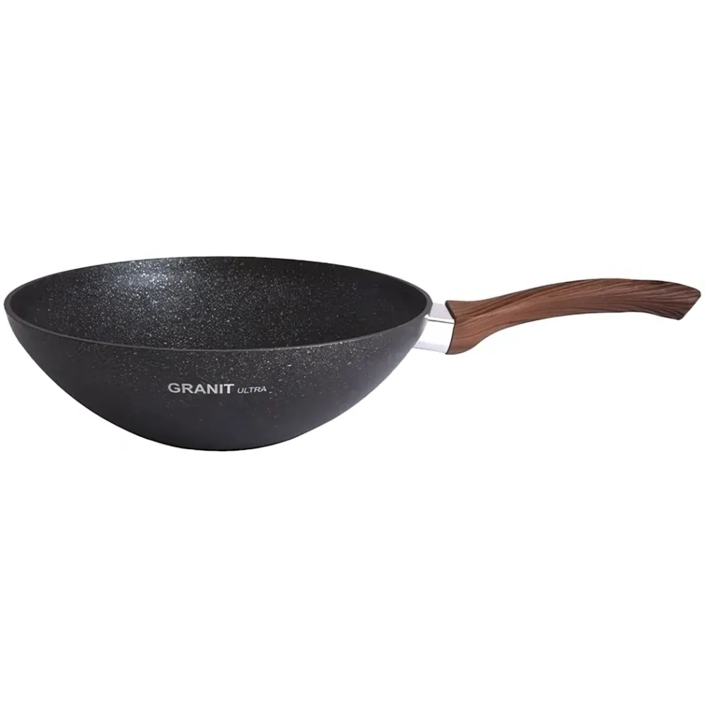 Сковорода Wok (классическая) 280/95мм с ручкой, АП линия «Granit ultra» (blue)