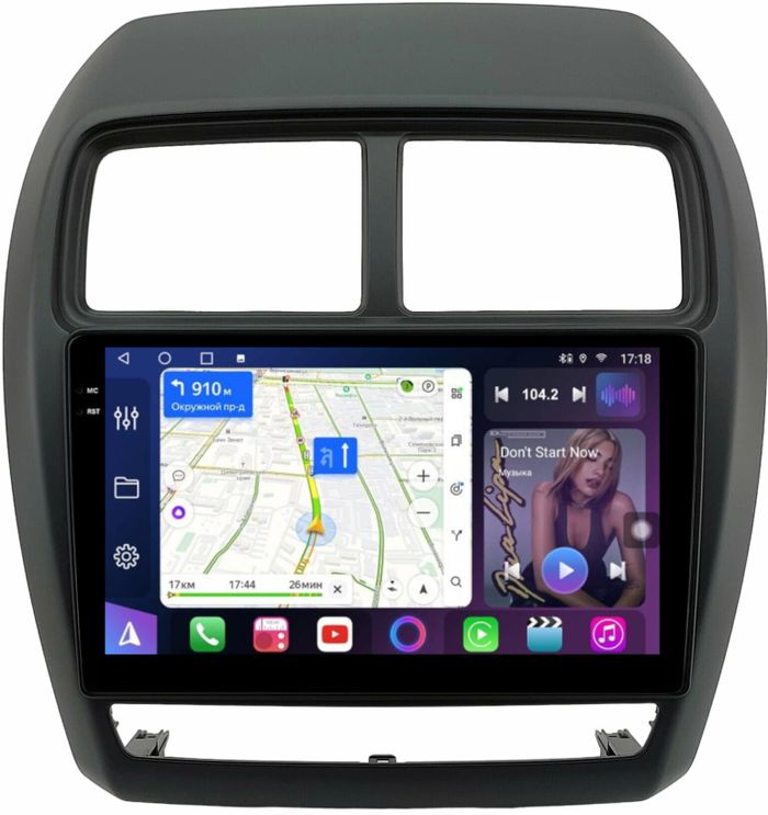 Магнитола для Mitsubishi ASX 2017+ - FarCar S500-TS10 монитор 9.5" QLED на Android 14, Быстрая, CarPlay, 4G SIM-слот