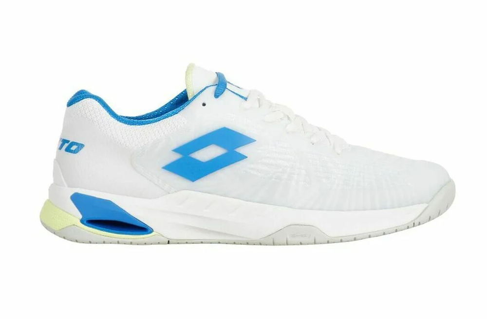Мужские кроссовки теннисные Lotto Mirage 100 II SPD - all white/dodgers blue/солнечно-лаймовый