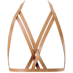 Коричневая портупея Halter Bra Harness (Цвет: коричневый)