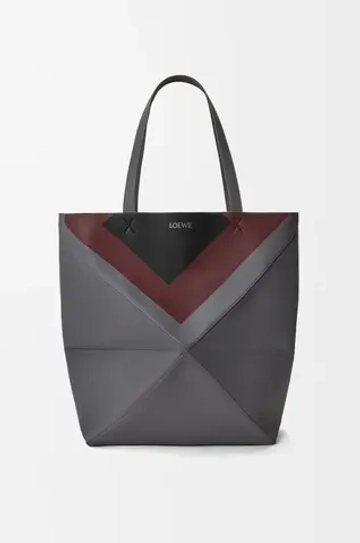 Loewe Сумка-тоут XL Puzzle Fold из телячьей кожи наппа, темно-серый