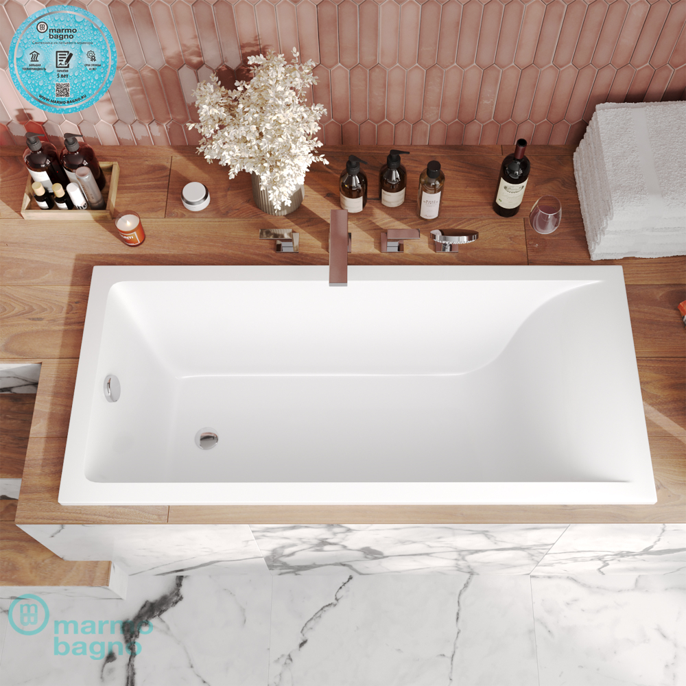 Ванна из литьевого мрамора Marmo Bagno Алесса NEW 170х75
