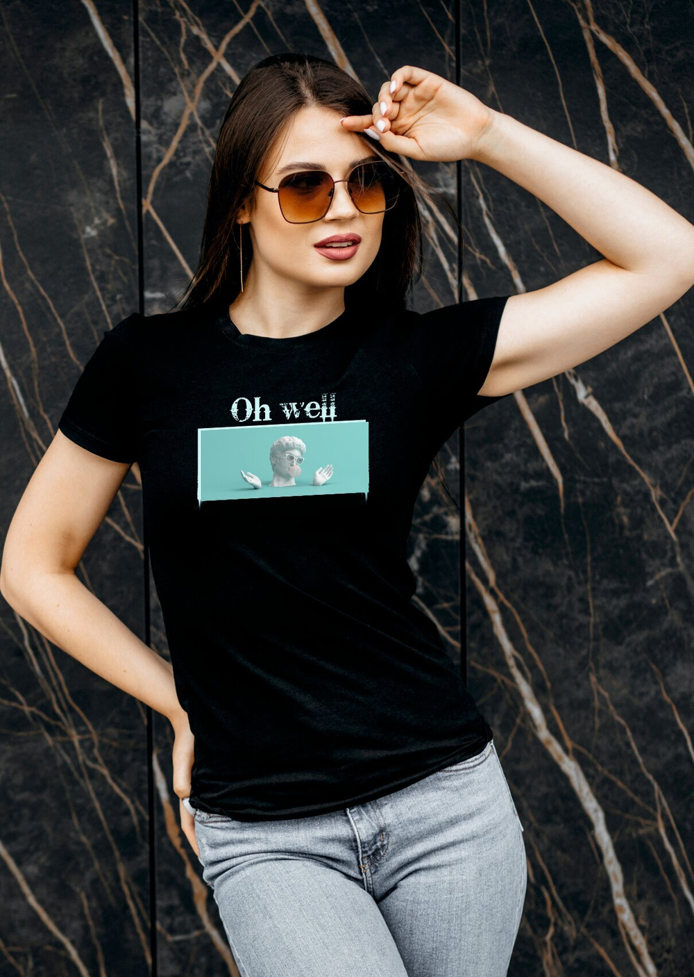 Футболка белая с принтом Oh Well