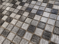 Стеклянная мозаика LeeDo - Caramelle: Black Tissue 23x23x4 (ПУ)