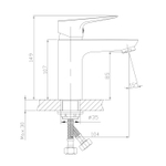 Смеситель для раковины 35k MIXLINE МЛ14-04 (ML14-04GR) б/отв п/гайку ГРАФИТ(без подводки)