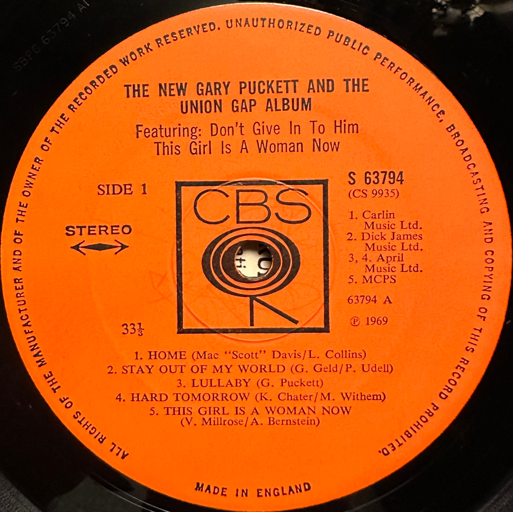 Gary Puckett & The Union Gap - The New Gary Puckett And The Union Gap Album (Англия 1970г.)