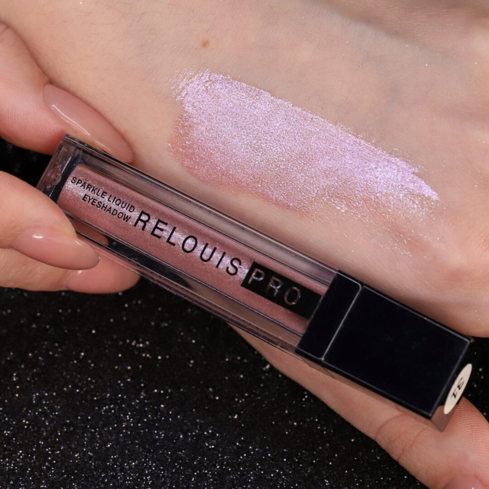 Тени для век жидкие сияющие тон 31 Pink Party «Relouis PRO Sparkle Liquid» 5 мл