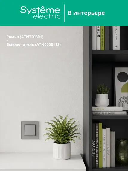 Рамка стеклянная на 1 пост Systeme Electric AtlasDesign Nature Алюминий ATN320301