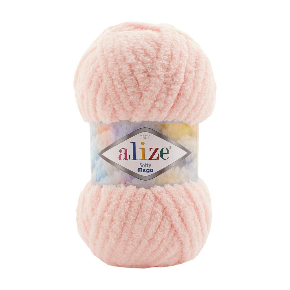 Пряжа Alize (Ализе) Softy Mega / уп.5 мот. по 100 г, 70м, 340 пудра розовая