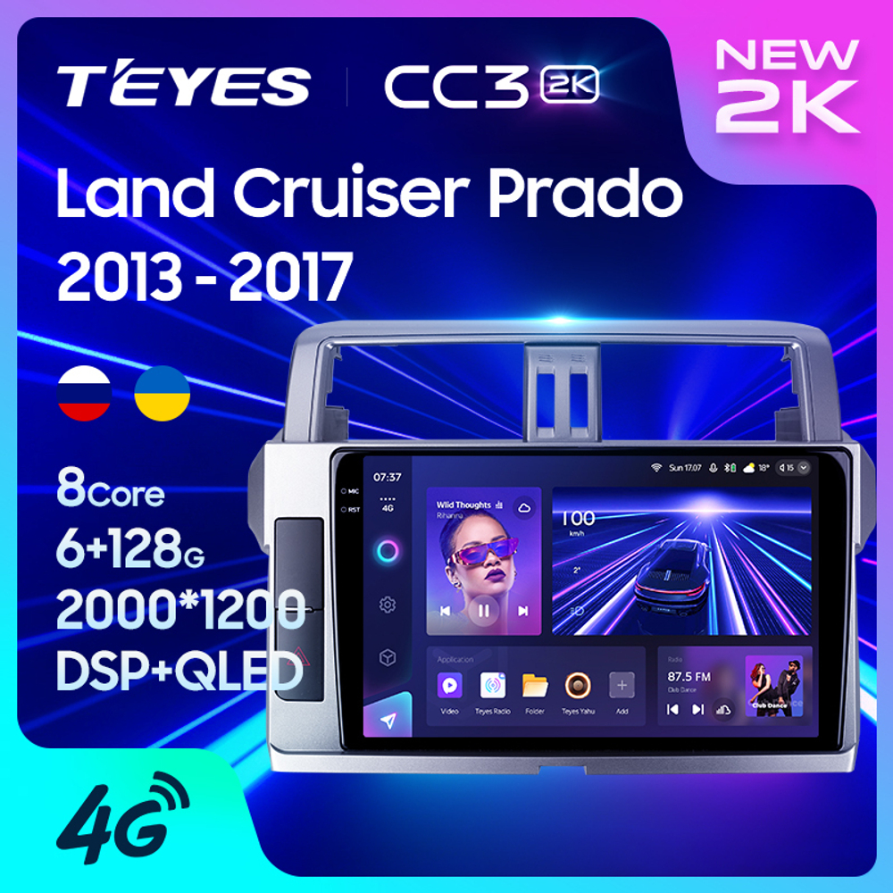 Teyes CC3 2K 10,2"для Toyota Land Cruiser Prado 2013-2017