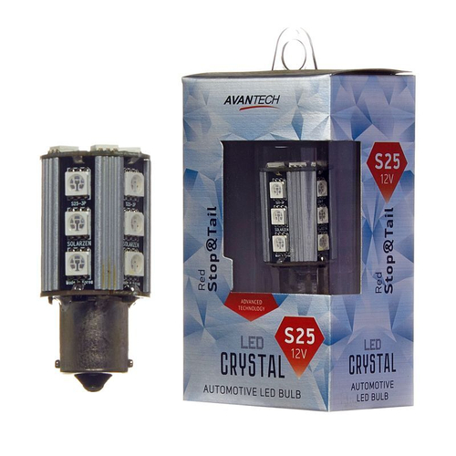 Лампа светодиодная Avantech 12V LED S25 BA15s (красный), 1 шт. ALB0120