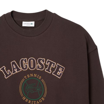 Мужская теннисная кофта Lacoste Heritage Embroidery Fleece - brown