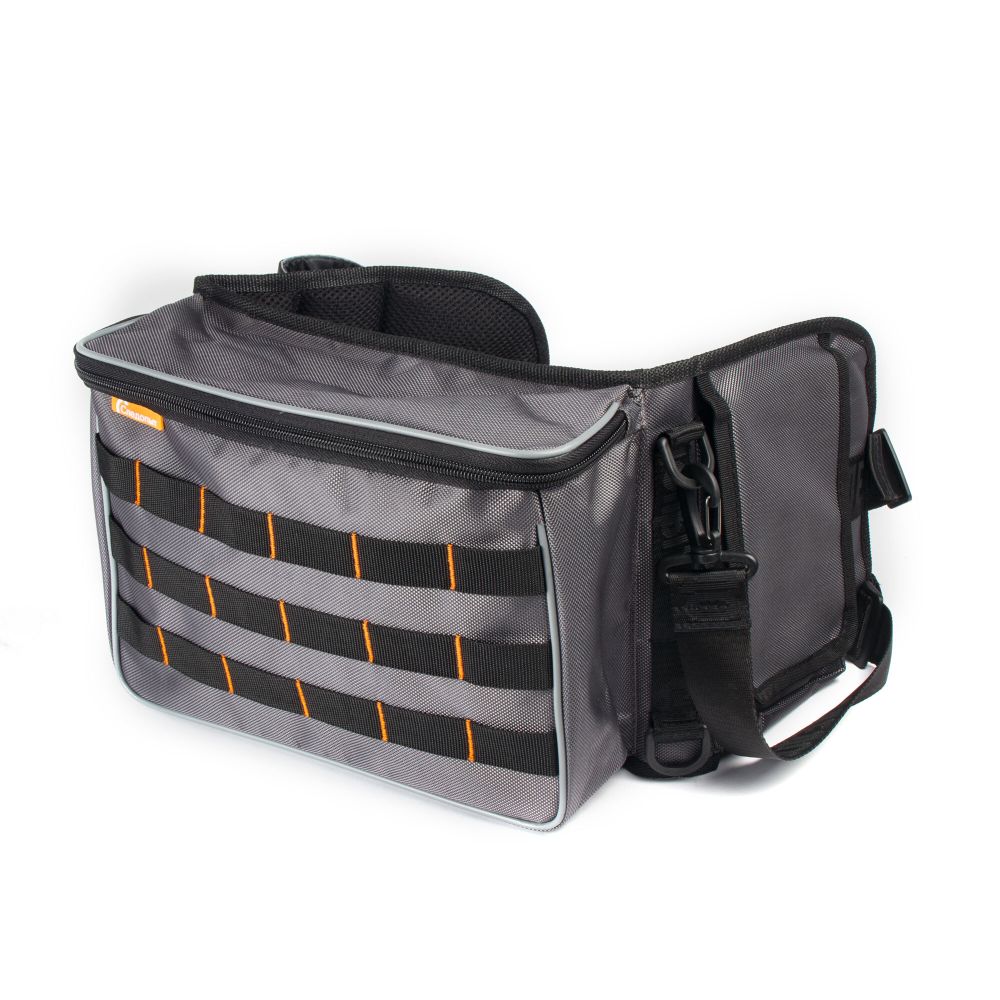 Сумка рыболовная поясная "СЛЕДОПЫТ" Fishing Belt Bag, 74х22х10 см, цв. серый, без коробок/5/