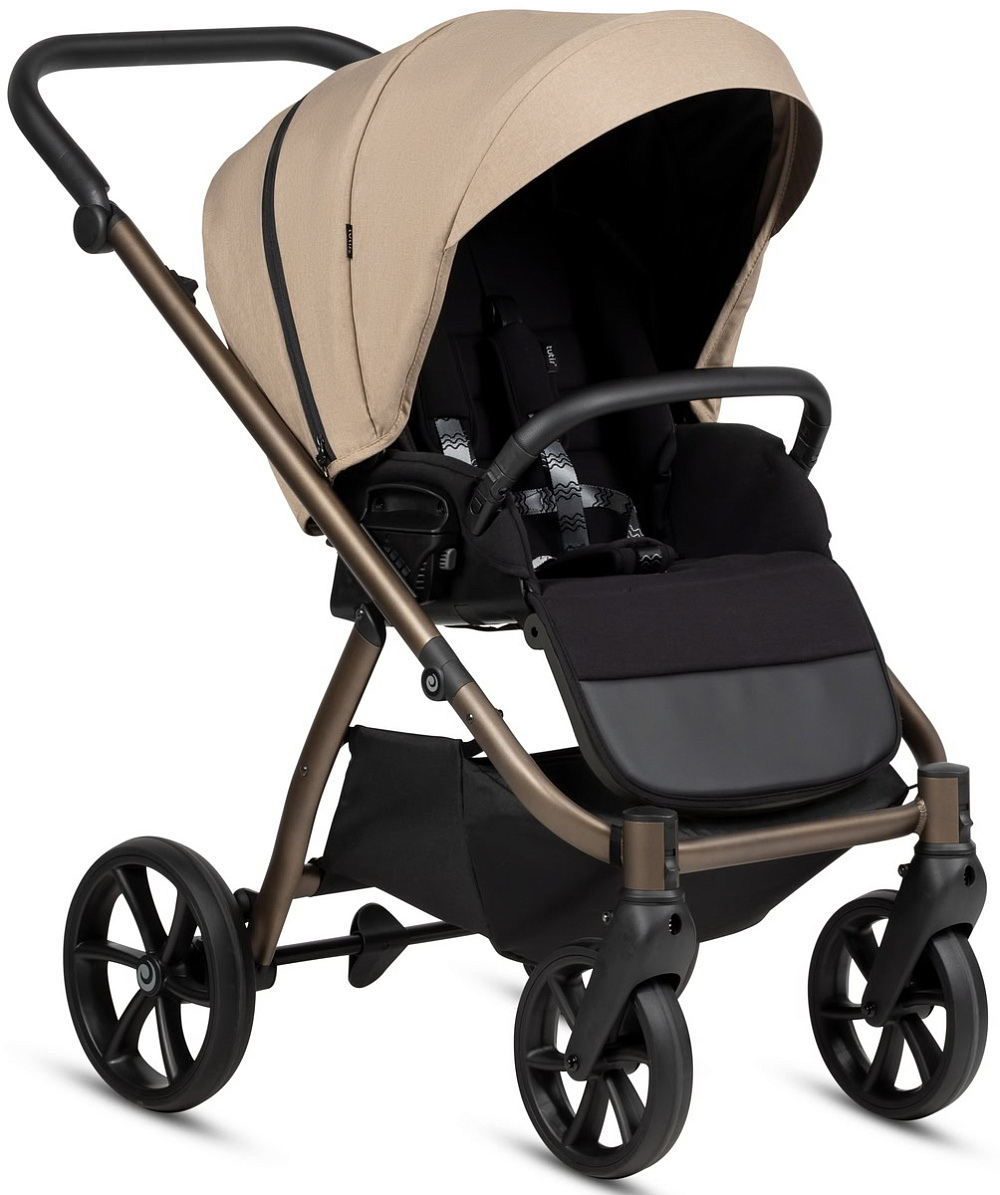 Детская коляска Tutis Uno 6 Plus Essential collection 4 в 1 с автокреслом Elo Lux EduSky Black и базой 1602146 Nougat