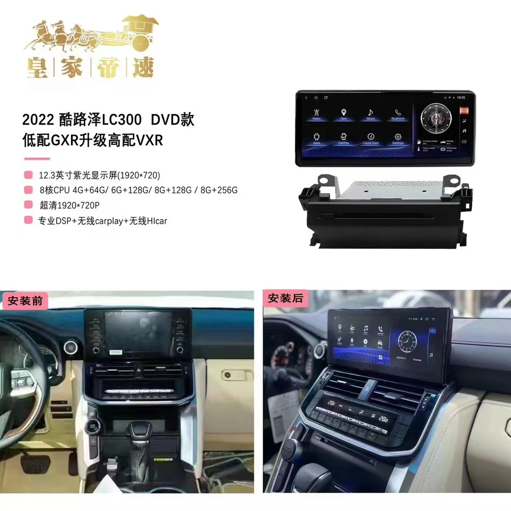 Установочный комплект для TOYOTA Land Cruiser 300 2021+ low  KUBERG KP-T1210DVD
