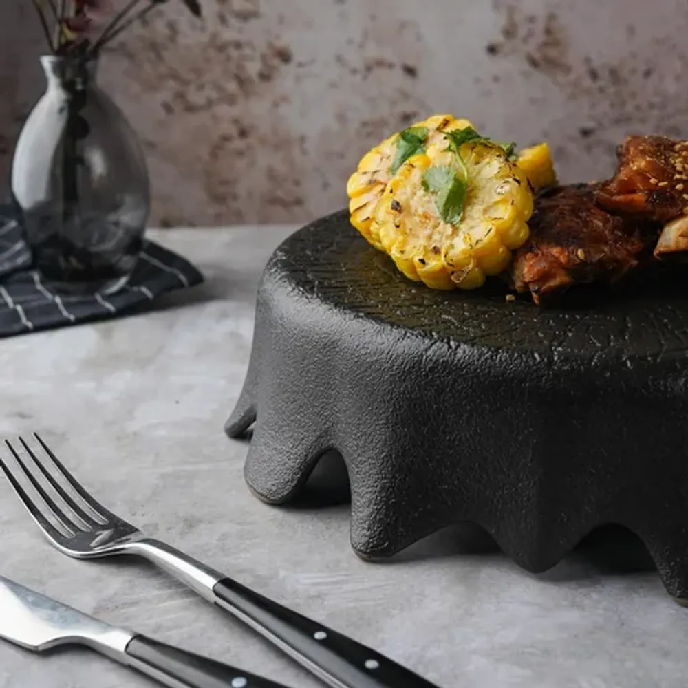 Блюдо круглое для подачи d 25 см h6,5 см Black Raw Wood P.L. Proff Cuisine [6]