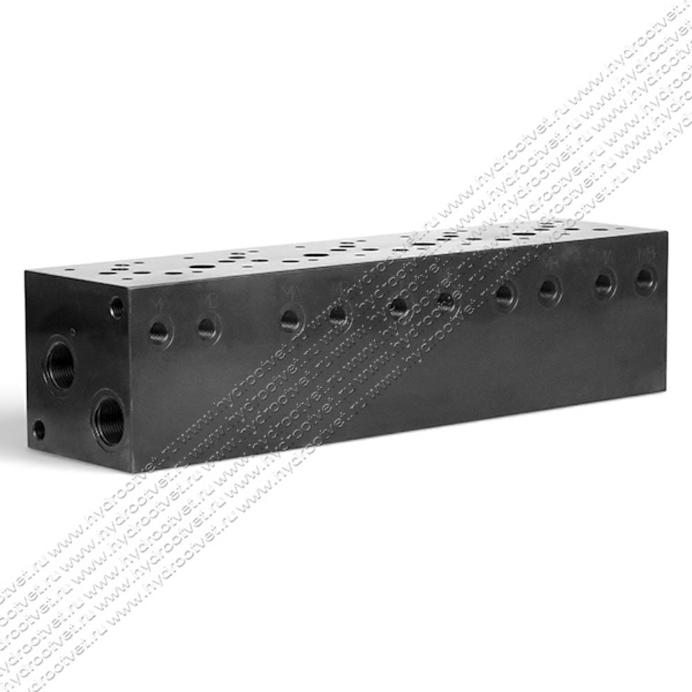 PD10-10A5-ST - Пятиместная стальная плита для гидравлических распределителей и клапанов NG10