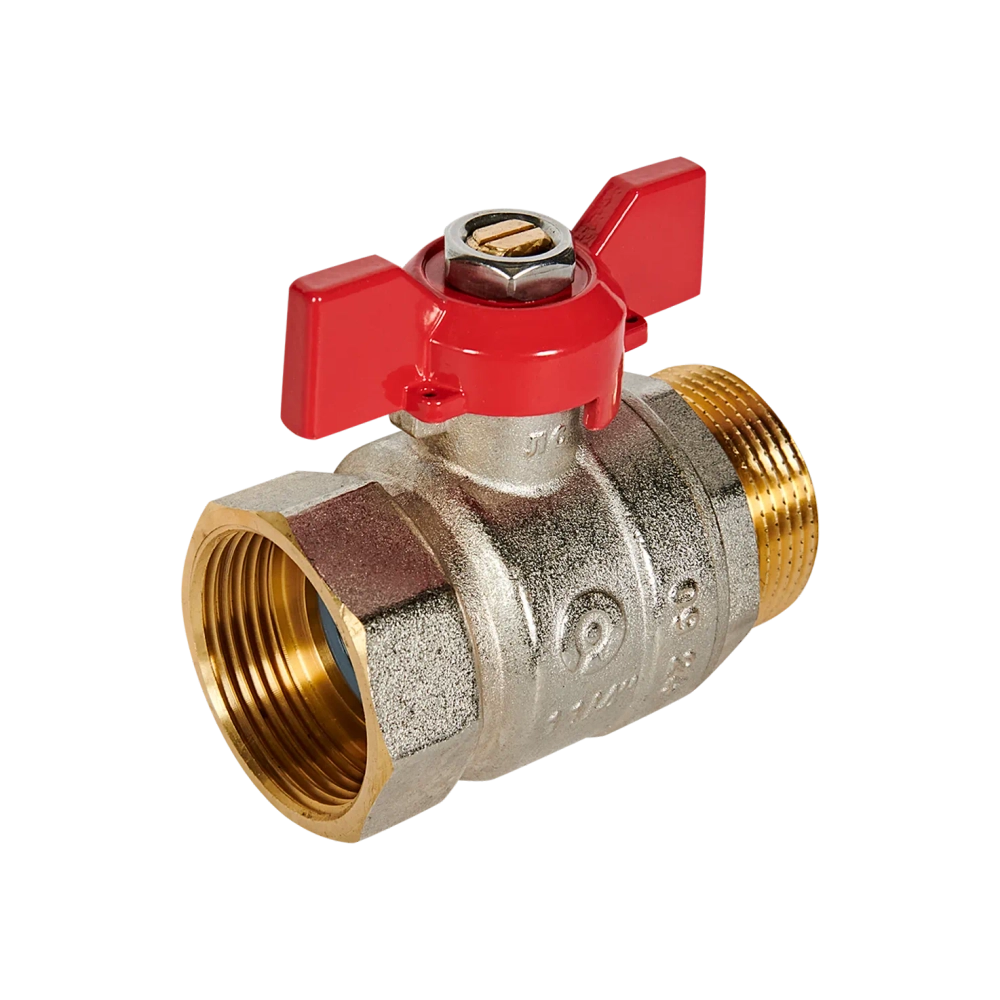 Кран шаровой полнопроходной ROMMER - 1"1/4 (ВР/НР, PN40, ручка-бабочка)