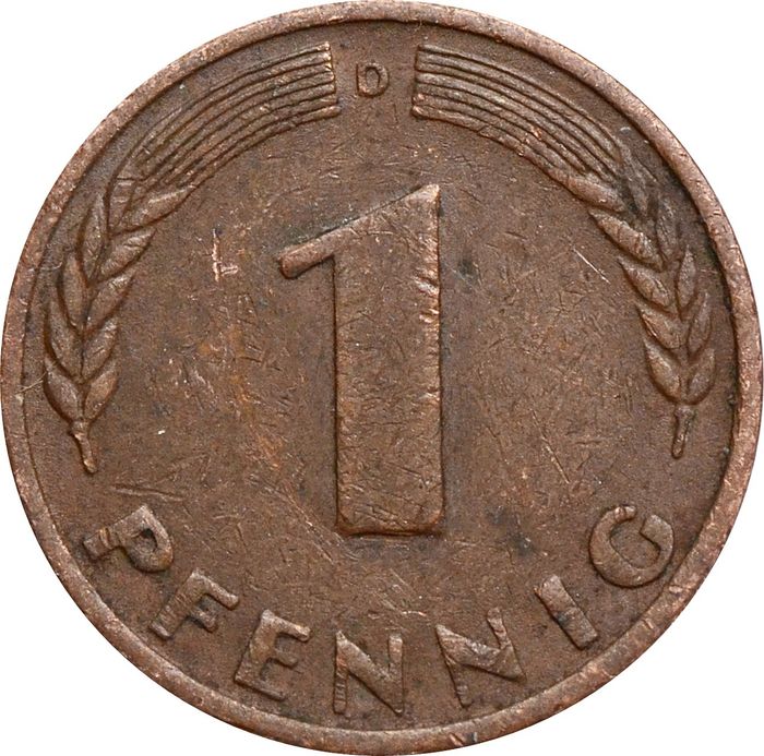 1 пфенниг 1949 Германия (ФРГ)