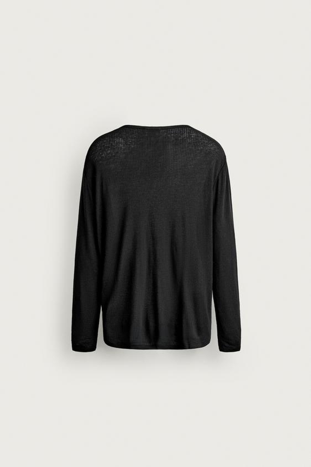 ZARA ПОЛУПРОЗРАЧНАЯ ФУТБОЛКА СВОБОДНОГО КРОЯ, ЧЕРНЫЙ