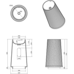 Раковина напольная Boheme Torre 801-Torre-BUR 48х48х85 Corian Burgundy