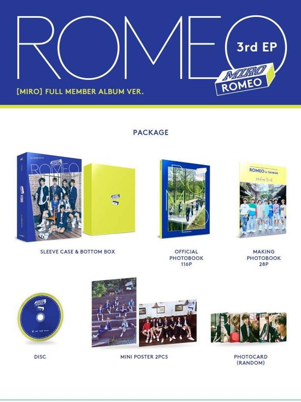 Альбом ROMEO - MIRO 3rd Mini Album FULL MEMBER Edition