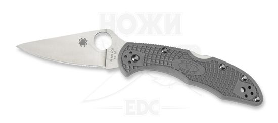 Нож складной Spyderco Delica Flat Ground Grey C11FPGY c клинком из стали VG-10, рукоять FRN