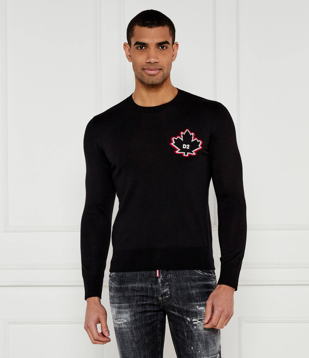Шерстяной свитер Dsquared2 - черный(S74HA1528 D13086)