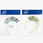 Ободок «Happy Birthday» в золотом цвете с блестками