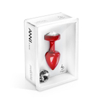 Красный анальный плаг Anni Magnet T1 Red Cristal/black с 2 заменяемыми кристаллами - 6 см. (Цвет: красный)