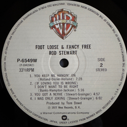 Виниловая пластинка Rod Stewart ‎– Foot Loose & Fancy Free LP